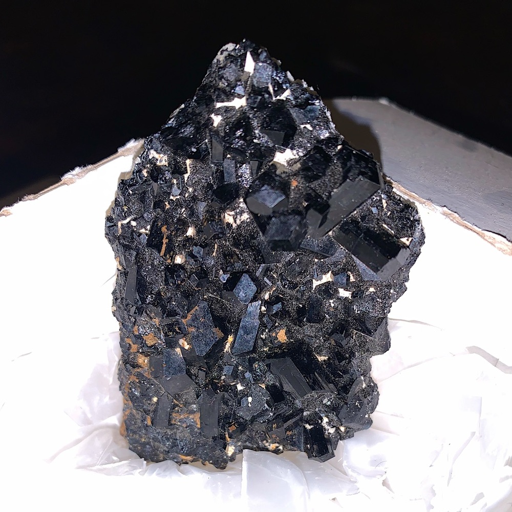 Natural Schorl on Microcline (mineral/crystal)